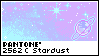 PANTONE 2562 C Stardust. A pixely blue-violet-pink gradient with lots of sparkles and a little planet.